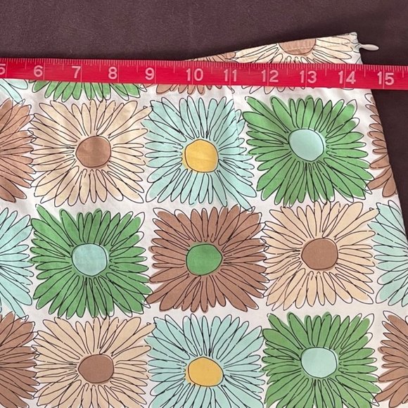 Boden A-Line Daisy Print Floral Cotton Skirt Size US 4L/UK 8L - Picture 7 of 9